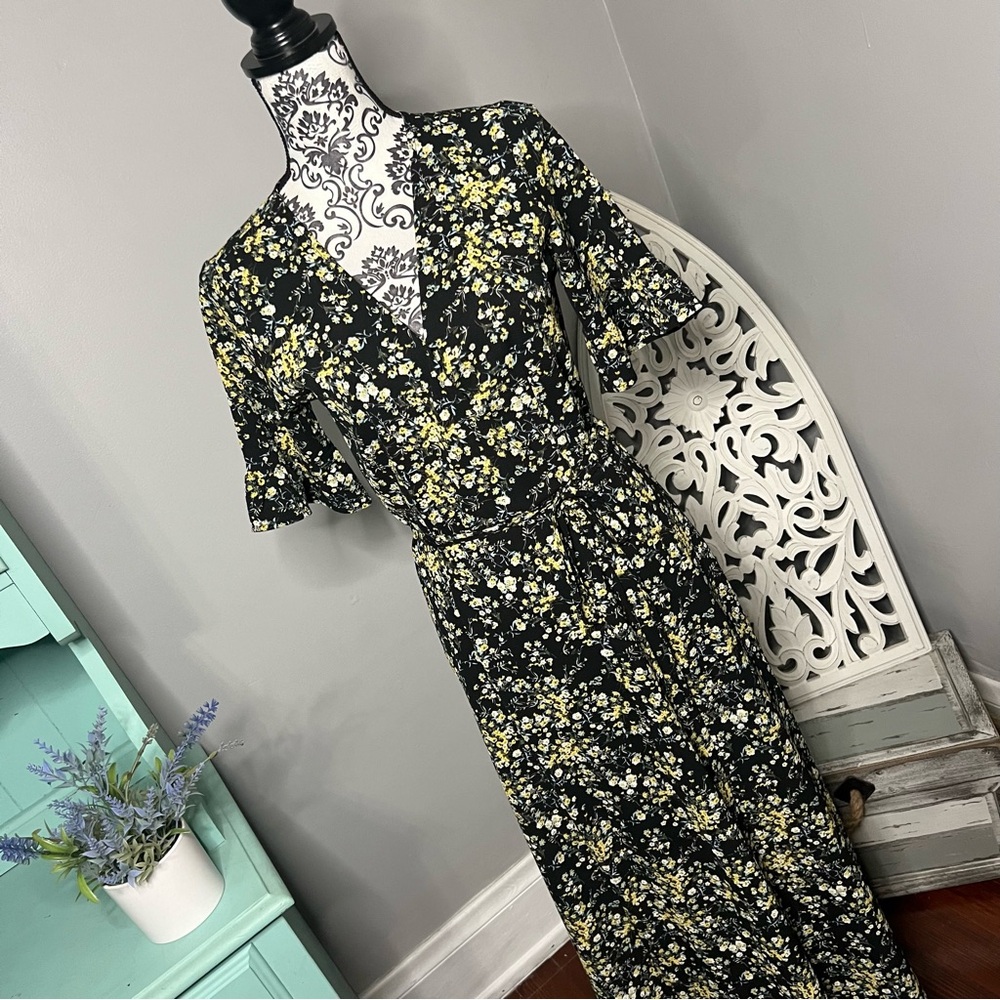 Lulus September Sunset Floral Wrap Maxi Dress Size XS Boho Cottage Core - Picture 5 of 16
